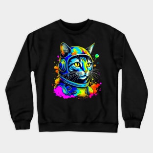 Space cat psychedelic Crewneck Sweatshirt